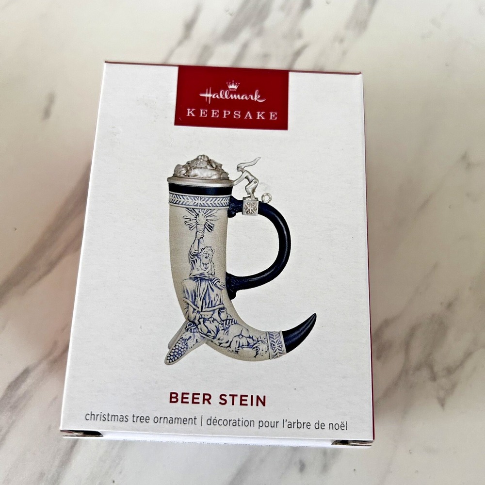 Hallmark Keepsake Beer Stein 2024 Christmas Ornament‎ Delicate Blue BxP&V&AA